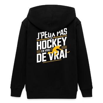 Ich kann nicht, ich kann Hockey haben - Teenager Organic Kapuzenjacke Mini Cultivator von Stanley/Stella - Schwarz - Hinten - AI Model Teenager Male light (155cm)
