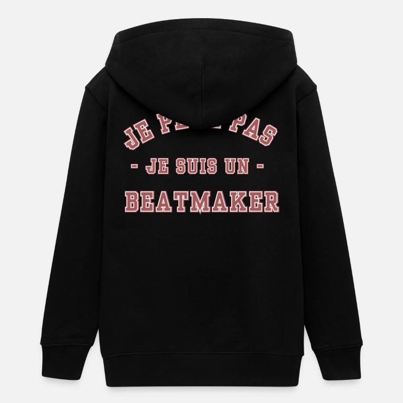 je peux pas je suis un beatmaker - Veste à capuche ado bio Stanley/Stella - noir