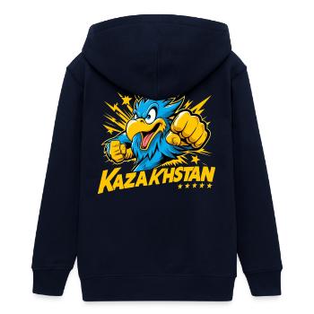 Kazakhstan aigle drapeau drapeau puissance Cool cadeau - Veste à capuche ado bio Stanley/Stella - noir - Dos - AI Model Teenager Male light (155cm)