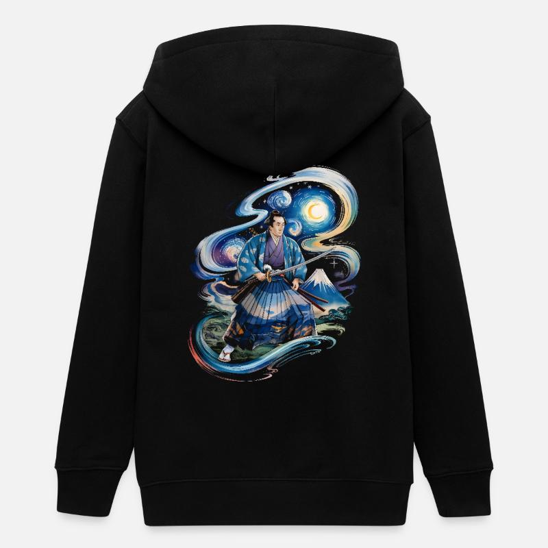 Samouraï Ronin monture fuji japonais - Veste à capuche ado bio Stanley/Stella - noir