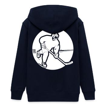 Eishockeyspieler Zeichnung - Teenager Organic Kapuzenjacke Mini Cultivator von Stanley/Stella - Navy - Hinten - AI Model Teenager Male light (155cm)