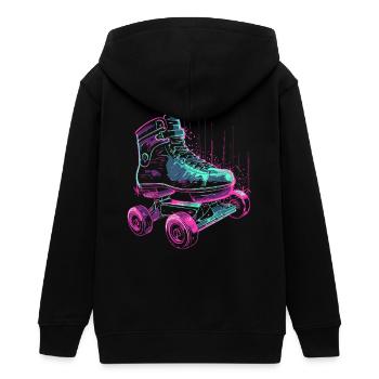 Rollschuhe Steampunk - Teenager Organic Kapuzenjacke Mini Cultivator von Stanley/Stella - Schwarz - Hinten - AI Model Teenager Male light (155cm)