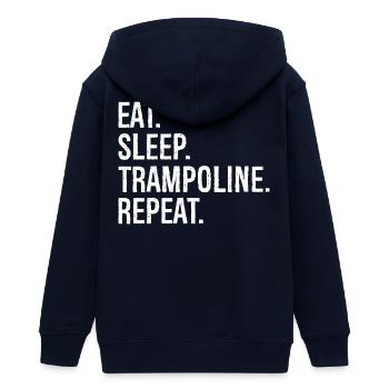 eat sleep trampoline repeat - Teenager Organic Kapuzenjacke Mini Cultivator von Stanley/Stella - Schwarz - Hinten - AI Model Teenager Male light (155cm)