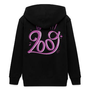 17th Birthday Girl Born 2009 Gift - Teens Organic Zip-up Hoodie by Stanley/Stella - black - Back - AI Model Teenager Male light (155cm)