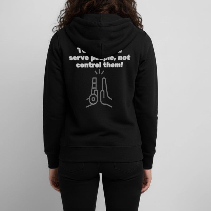 Tech should serve people - #EthicalTech Statement Teens Organic Zip-up Hoodie by Stanley/Stella