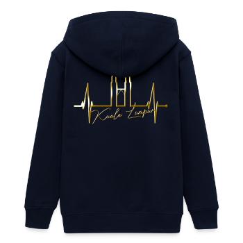 Kuala Lumpur Skyline Herzschlag Malaysia Love KLCC - Teenager Organic Kapuzenjacke Mini Cultivator von Stanley/Stella - Navy - Hinten - AI Model Teenager Male light (155cm)
