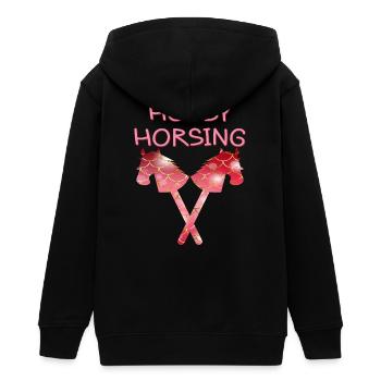 HOBBY HORSING PFERDE - Teenager Organic Kapuzenjacke Mini Cultivator von Stanley/Stella - Schwarz - Hinten - AI Model Teenager Male light (155cm)