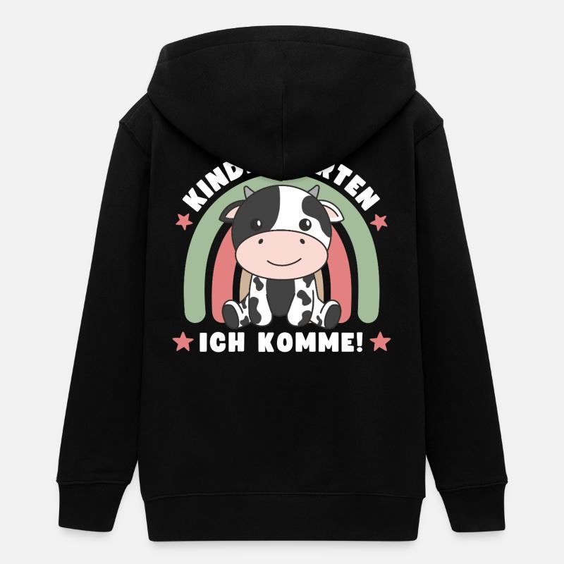J'arrive à la maternelle ! Vache - Veste à capuche ado bio Stanley/Stella - noir