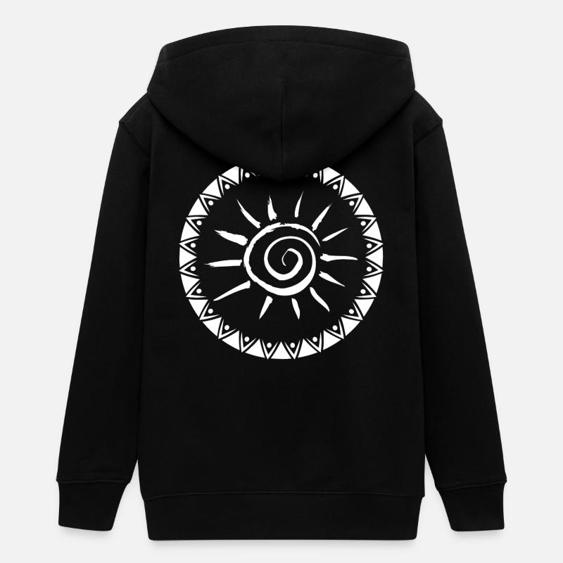 Conception géométrique du mandala Sunburst - Veste à capuche ado bio Stanley/Stella - noir