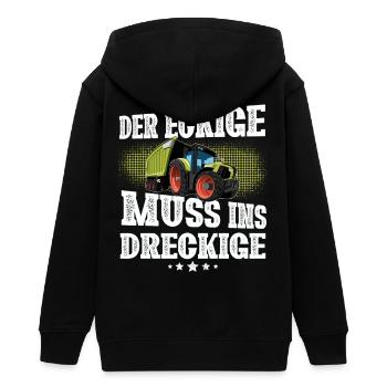 Traktor Landwirt - Teenager Organic Kapuzenjacke Mini Cultivator von Stanley/Stella - Schwarz - Hinten - AI Model Teenager Male light (155cm)