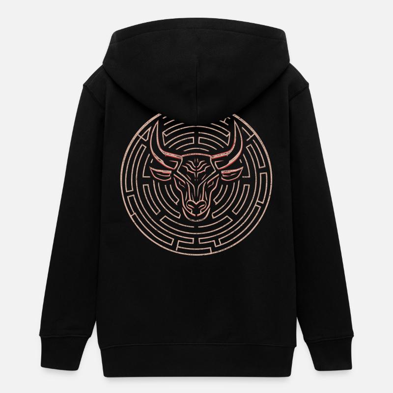 Labyrinthe Minotaure - Veste à capuche ado bio Stanley/Stella - noir