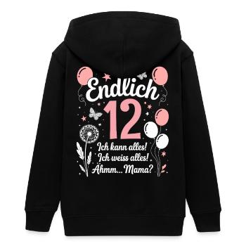 Endlich 12 Geburtstag 12 Jahre Geschenk Mädchen - Teenager Organic Kapuzenjacke Mini Cultivator von Stanley/Stella - Schwarz - Hinten - AI Model Teenager Male light (155cm)