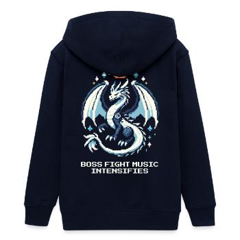 Bosskampf-Musik | Drache Pixel Art - Veste à capuche ado bio Stanley/Stella - marine - Dos - AI Model Teenager Male light (155cm)