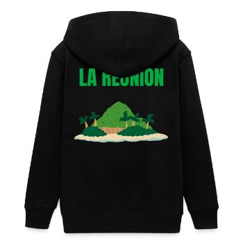Tropisches T-Shirt auf der Insel La Réunion - Teenager Organic Kapuzenjacke Mini Cultivator von Stanley/Stella - Schwarz - Hinten - AI Model Teenager Male light (155cm)