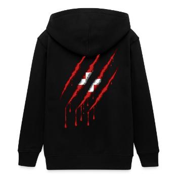 Danemark griffe grunge dannebrog drapeau scratch - Veste à capuche ado bio Stanley/Stella - noir - Dos - AI Model Teenager Male light (155cm)