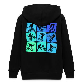 BMX Fahrrad Bike BMX Kinder Jungen - Teenager Organic Kapuzenjacke Mini Cultivator von Stanley/Stella - Schwarz - Hinten - AI Model Teenager Male light (155cm)