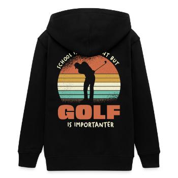 Golf Ist Wichtiger - Teenager Organic Kapuzenjacke Mini Cultivator von Stanley/Stella - Schwarz - Hinten - AI Model Teenager Male light (155cm)