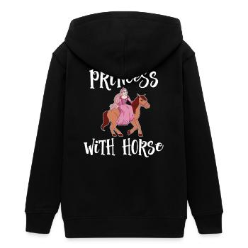 Prinzessin Mit Pferd Pferdemädchen Mädchen Süß - Teenager Organic Kapuzenjacke Mini Cultivator von Stanley/Stella - Schwarz - Hinten - AI Model Teenager Male light (155cm)