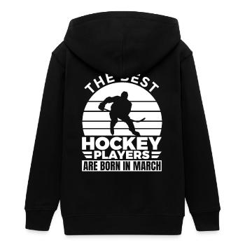 Eishockey März Geburtstag - Teenager Organic Kapuzenjacke Mini Cultivator von Stanley/Stella - Schwarz - Hinten - AI Model Teenager Male light (155cm)