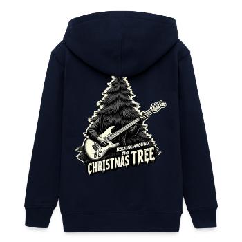 Schaukeln um den Weihnachtsbaum - Teenager Organic Kapuzenjacke Mini Cultivator von Stanley/Stella - Navy - Hinten - AI Model Teenager Male light (155cm)