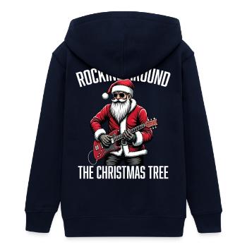 Schaukeln um den Weihnachtsbaum - Teenager Organic Kapuzenjacke Mini Cultivator von Stanley/Stella - Navy - Hinten - AI Model Teenager Male light (155cm)