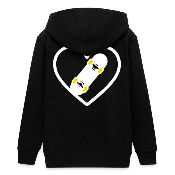 Skateboard Coeur Street Sport Passion - Veste à capuche ado bio Stanley/Stella - noir - Dos - AI Model Teenager Male light (155cm)