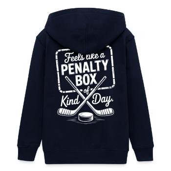 Eishockey Tag Spruch: Penalty Box Kind of Day - Teenager Organic Kapuzenjacke Mini Cultivator von Stanley/Stella - Navy - Hinten - AI Model Teenager Male light (155cm)