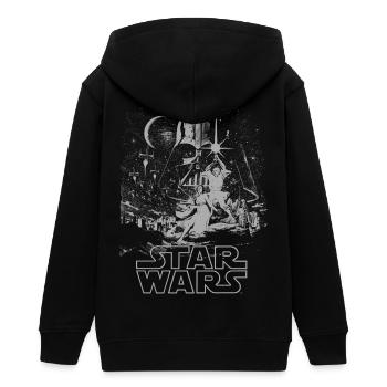 Star Wars Galaxie Mit Darth Vader Retro - Teenager Organic Kapuzenjacke Mini Cultivator von Stanley/Stella - Schwarz - Hinten - AI Model Teenager Male light (155cm)