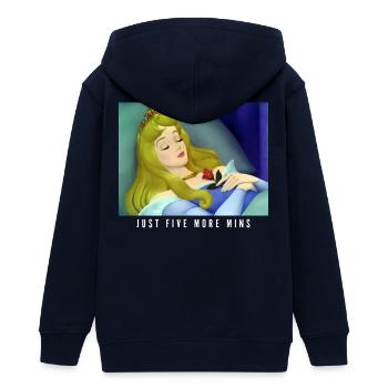 Dornrösschen Schlafend Just Five More Minutes - Teenager Organic Kapuzenjacke Mini Cultivator von Stanley/Stella - Navy - Hinten - AI Model Teenager Male light (155cm)
