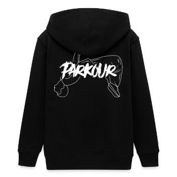 Parkour - Veste à capuche ado bio Stanley/Stella - noir - Dos - AI Model Teenager Male light (155cm)