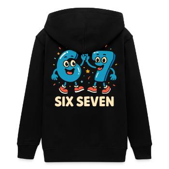 67 Six Seven 6-7 - Teenager Organic Kapuzenjacke Mini Cultivator von Stanley/Stella - Schwarz - Hinten - AI Model Teenager Male light (155cm)