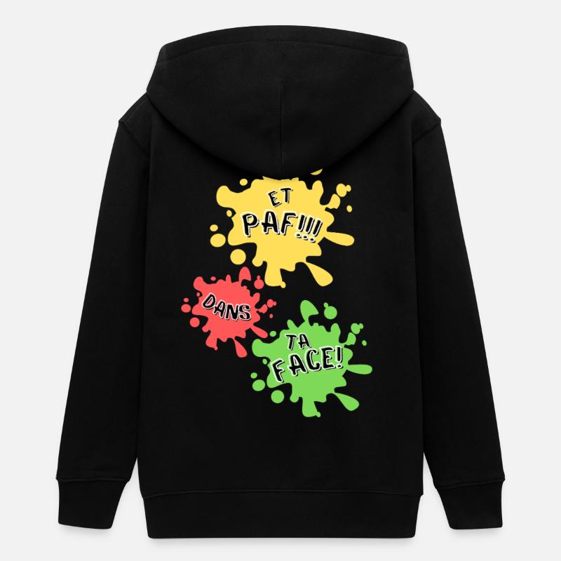 Paf, dans ta face! - Veste à capuche ado bio Stanley/Stella - noir
