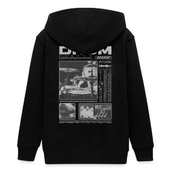 Rock Drummer Drum Player Streetwear - Teens Organic Zip-up Hoodie by Stanley/Stella - black - Back - AI Model Teenager Male light (155cm)