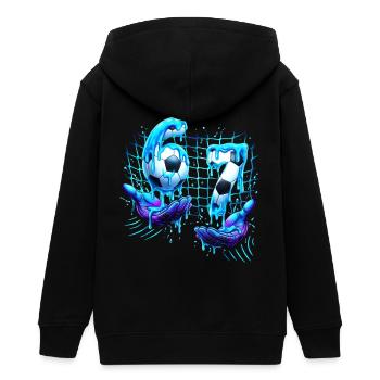 Soccer 67 Funny Six Seven Hands meme - Teenager Organic Kapuzenjacke Mini Cultivator von Stanley/Stella - Schwarz - Hinten - AI Model Teenager Male light (155cm)