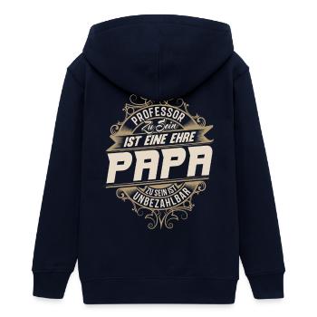 Professor Papa - Teenager Organic Kapuzenjacke Mini Cultivator von Stanley/Stella - Navy - Hinten - AI Model Teenager Male light (155cm)