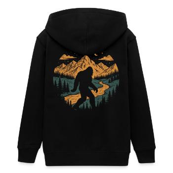 Bigfoot Night Walk - Teenager Organic Kapuzenjacke Mini Cultivator von Stanley/Stella - Schwarz - Hinten - AI Model Teenager Male light (155cm)