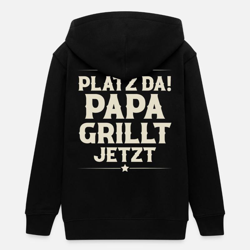 Papa Père Barbecue - Veste à capuche ado bio Stanley/Stella - noir