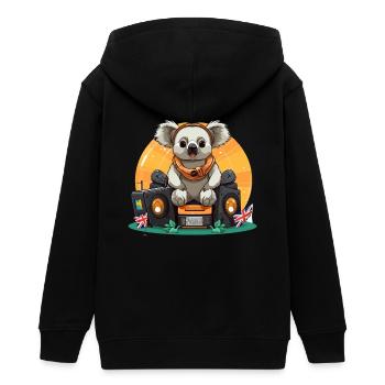 Koala DJ Boombox RetroVibe - Veste à capuche ado bio Stanley/Stella - noir - Dos - AI Model Teenager Male light (155cm)