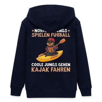 Les gars cool de canoage vont faire du kayak - Veste à capuche ado bio Stanley/Stella - marine - Dos - AI Model Teenager Male light (155cm)