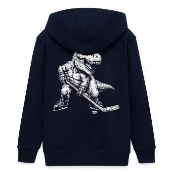 Eishockey Dinosaurier Jungen Eishockeyspieler - Teenager Organic Kapuzenjacke Mini Cultivator von Stanley/Stella - Navy - Hinten - AI Model Teenager Male light (155cm)