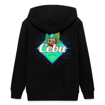 Cebu Insel Philippinen Kokosnuss Retro Souvenir - Teenager Organic Kapuzenjacke Mini Cultivator von Stanley/Stella - Schwarz - Hinten - AI Model Teenager Male light (155cm)