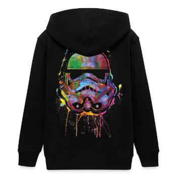 Star Wars Sturmtruppen Helm Painted Artsy Style - Teenager Organic Kapuzenjacke Mini Cultivator von Stanley/Stella - Schwarz - Hinten - AI Model Teenager Male light (155cm)