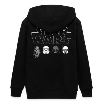 Star Wars Chewbacca, Vader & Co. Weiß - Teenager Organic Kapuzenjacke Mini Cultivator von Stanley/Stella - Schwarz - Hinten - AI Model Teenager Male light (155cm)