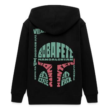 Star Wars: Mandalorian Helm Aus Schriftzügen - Teenager Organic Kapuzenjacke Mini Cultivator von Stanley/Stella - Schwarz - Hinten - AI Model Teenager Male light (155cm)