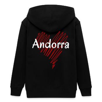 J’aime Andorre, cœur d’Andorre - Veste à capuche ado bio Stanley/Stella - noir - Dos - AI Model Teenager Male light (155cm)