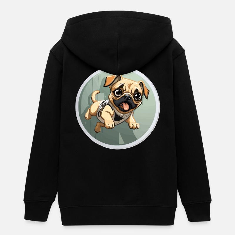 Sprinteur de carlin qui couine - Veste à capuche ado bio Stanley/Stella - noir