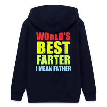 Funny Father's Day Jokes for Fathers Cool Dad - Teens Organic Zip-up Hoodie by Stanley/Stella - black - Back - AI Model Teenager Male light (155cm)