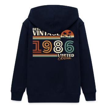 1986 Vintage Rétro Cadeau D'anniversaire - Veste à capuche ado bio Stanley/Stella - marine - Dos - AI Model Teenager Male light (155cm)