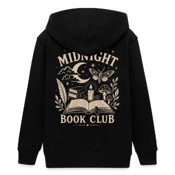 Midnight Book Club - Dark Academia Aesthetics - Teens Organic Zip-up Hoodie by Stanley/Stella - black - Back - AI Model Teenager Male light (155cm)