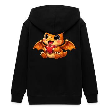 Petit ptérodactyle bébé – Ptérosaure mignon - Veste à capuche ado bio Stanley/Stella - noir - Dos - AI Model Teenager Male light (155cm)